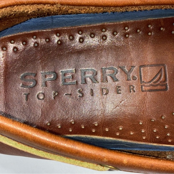 Sperry Top Sider Men's Authentic 2-Eye Boat Shoe, Size 12M Tan Brown Preppy - Picture 8 of 9